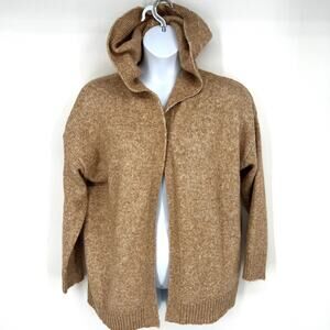 Banana Republic Womens Open Front Hoodie Cardigan Sweater NWT Size L Tan